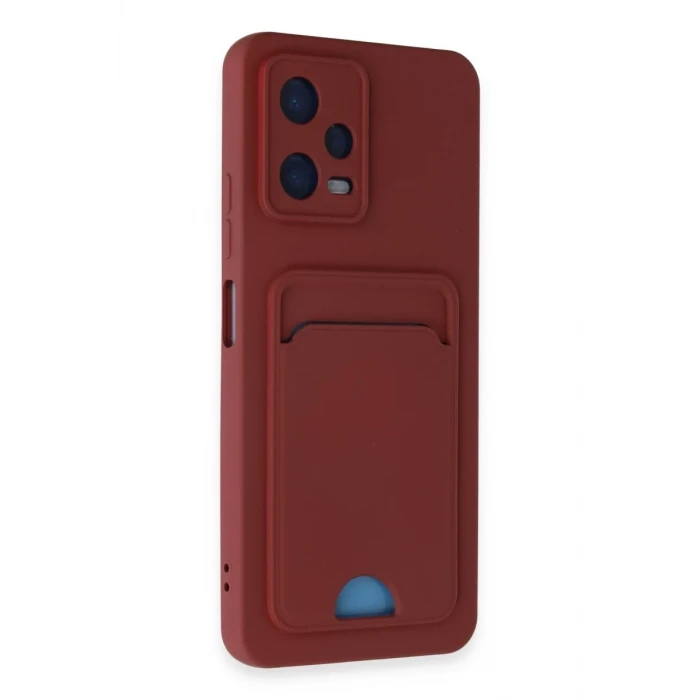 Newface Xiaomi Poco X5 5G Kılıf Kelvin Kartvizitli Silikon - Bordo