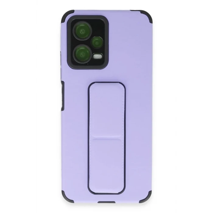 Newface Xiaomi Poco X5 5G Kılıf Mega Standlı Silikon - Lila
