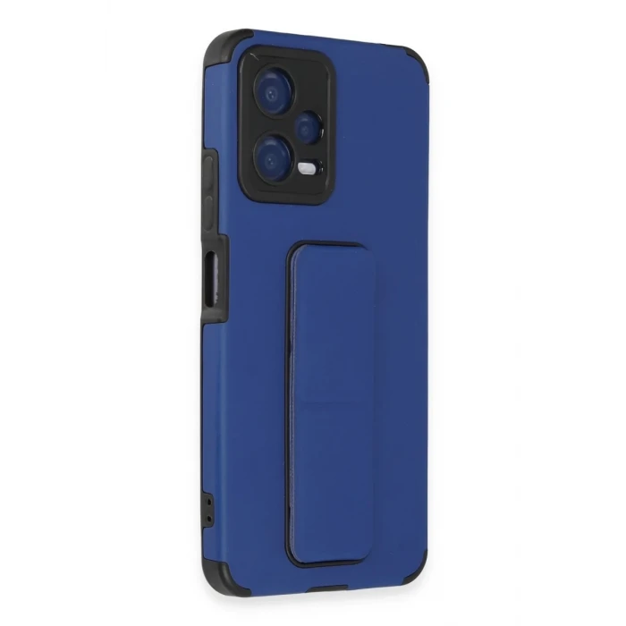 Newface Xiaomi Poco X5 5G Kılıf Mega Standlı Silikon - Mavi