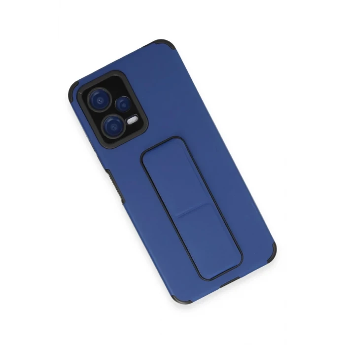 Newface Xiaomi Poco X5 5G Kılıf Mega Standlı Silikon - Mavi