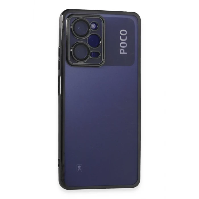 Newface Xiaomi Poco X5 Pro 5G Kılıf Razer Lensli Silikon - Siyah