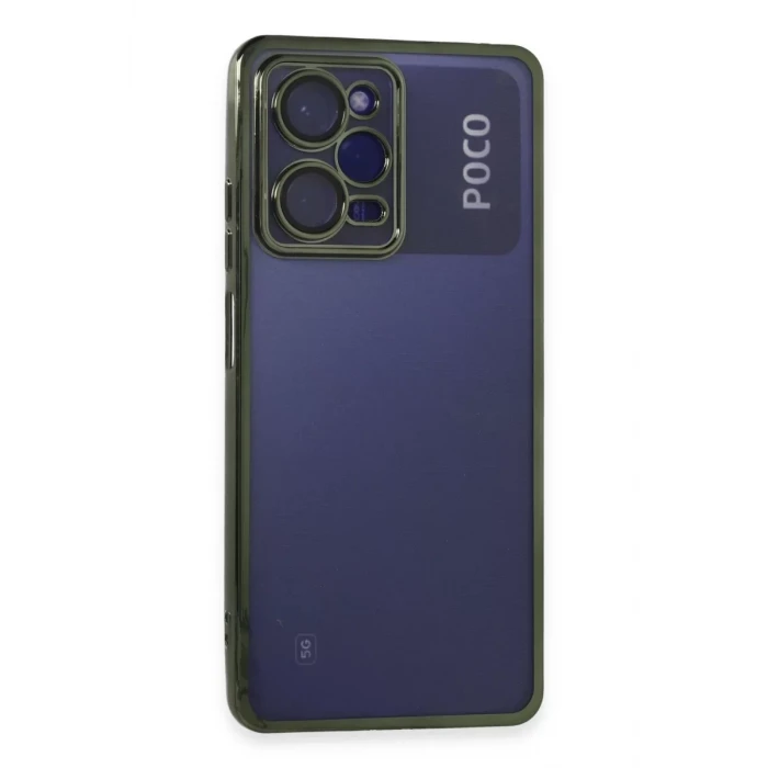 Newface Xiaomi Poco X5 Pro 5G Kılıf Razer Lensli Silikon - Yeşil