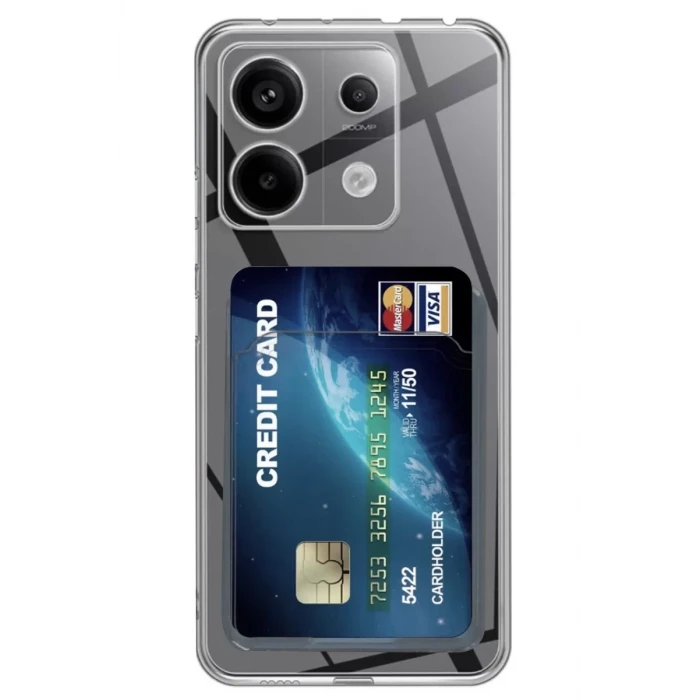 Newface Xiaomi Poco X6 Kılıf Kart Şeffaf Silikon - Şeffaf