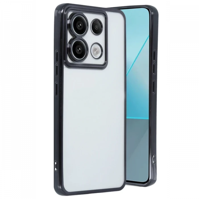 Newface Xiaomi Poco X6 Kılıf Razer Lensli Silikon - Siyah