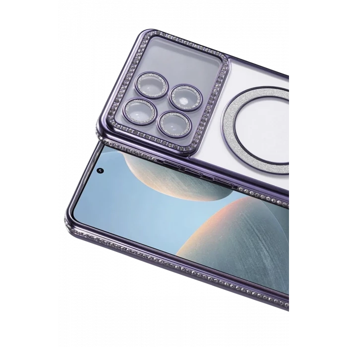 Newface Xiaomi Poco X6 Pro Joke Simli Magneticsafe Kılıf - Derin Mor