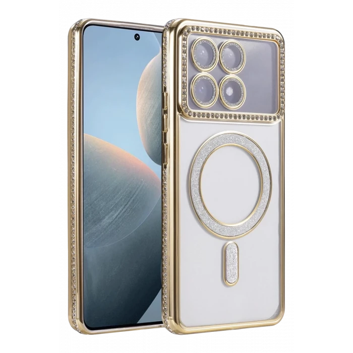 Newface Xiaomi Poco X6 Pro Joke Simli Magneticsafe Kılıf - Gold