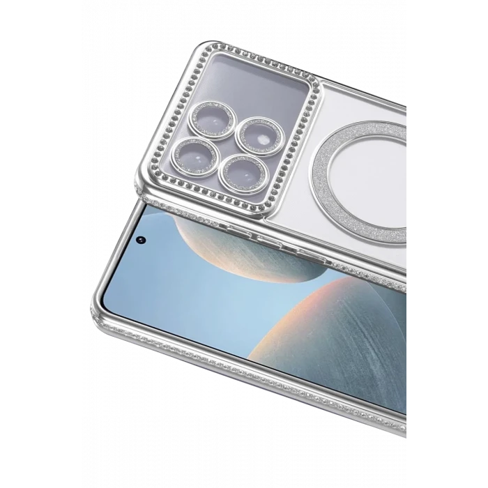 Newface Xiaomi Poco X6 Pro Joke Simli Magneticsafe Kılıf - Gümüş