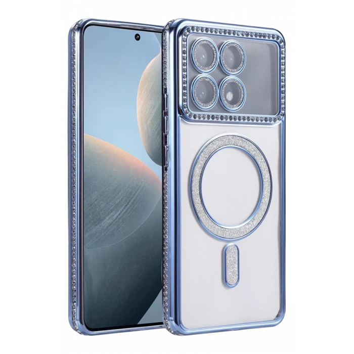 Newface Xiaomi Poco X6 Pro Joke Simli Magneticsafe Kılıf - Mavi