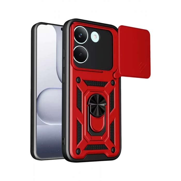 Newface Xiaomi Poco X8 Pro Pars Lens Yüzüklü Silikon - Kırmızı
