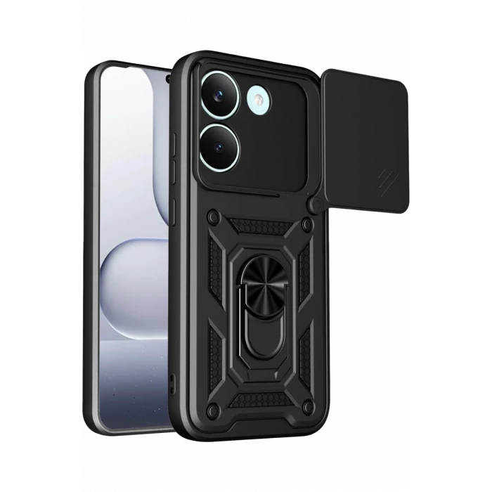 Newface Xiaomi Poco X8 Pro Pars Lens Yüzüklü Silikon - Siyah