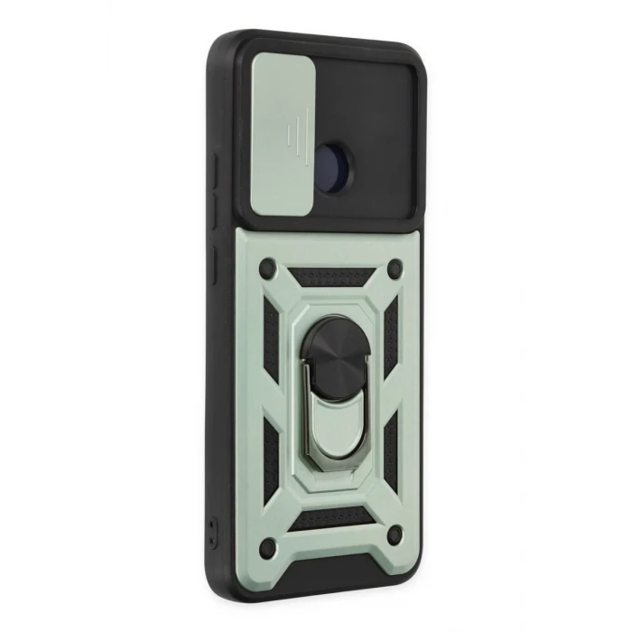 Newface Xiaomi Redmi 10C Kılıf Pars Lens Yüzüklü Silikon - Yeşil