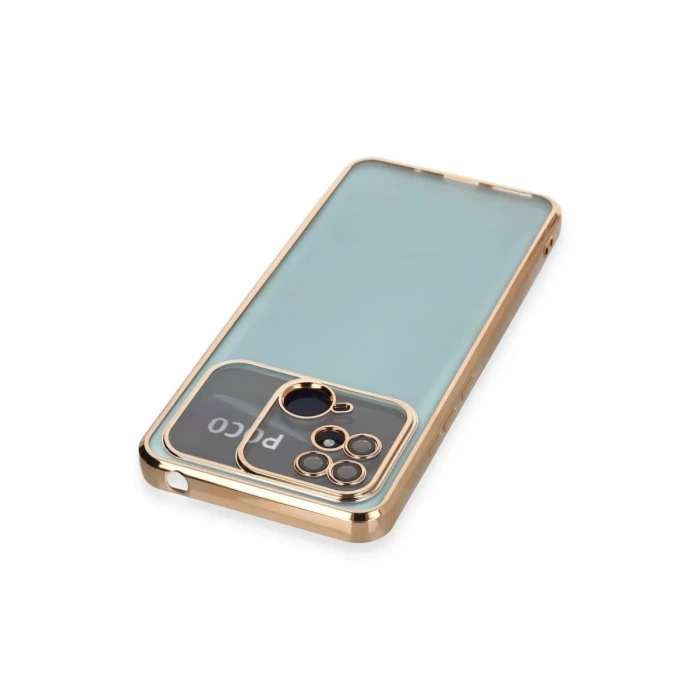 Newface Xiaomi Redmi 10C Kılıf Razer Lensli Silikon - Gold