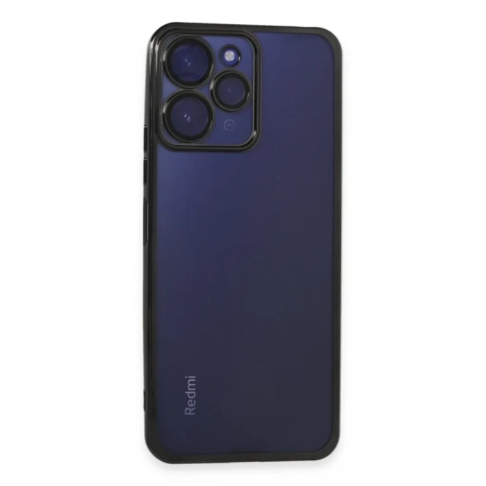 Newface Xiaomi Redmi 12 Kılıf Razer Lensli Silikon - Siyah