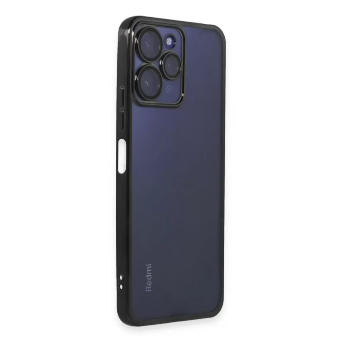 Newface Xiaomi Redmi 12 Kılıf Razer Lensli Silikon - Siyah
