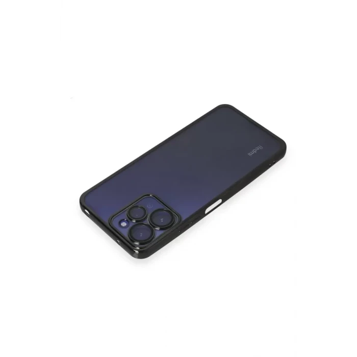 Newface Xiaomi Redmi 12 Kılıf Razer Lensli Silikon - Siyah