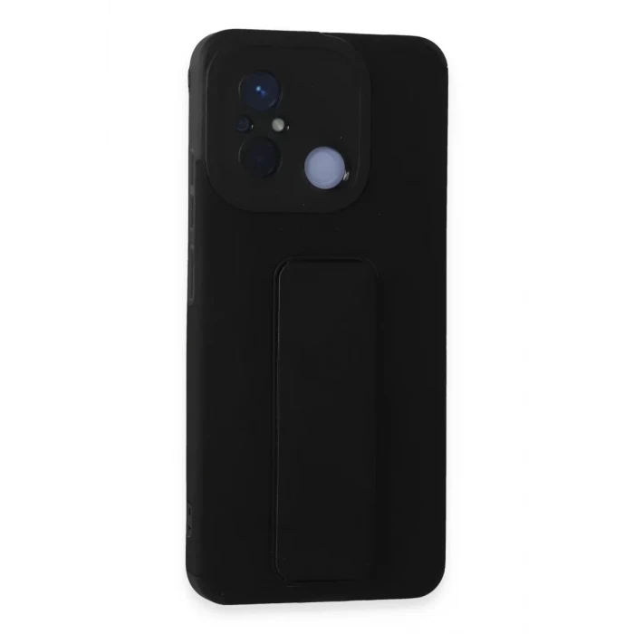 Newface Xiaomi Redmi 12C Kılıf Mega Standlı Silikon - Siyah