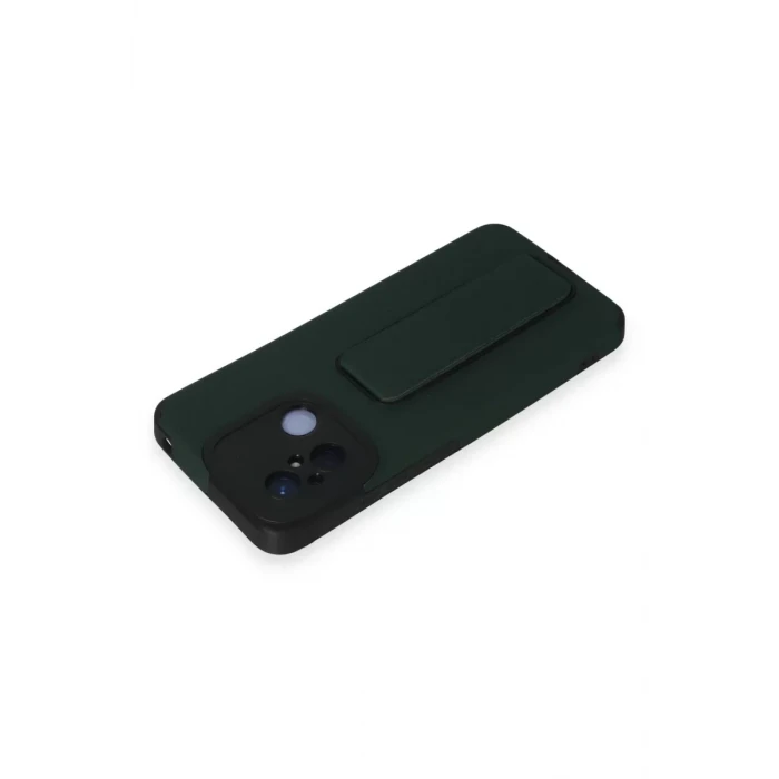 Newface Xiaomi Redmi 12C Kılıf Mega Standlı Silikon - Yeşil