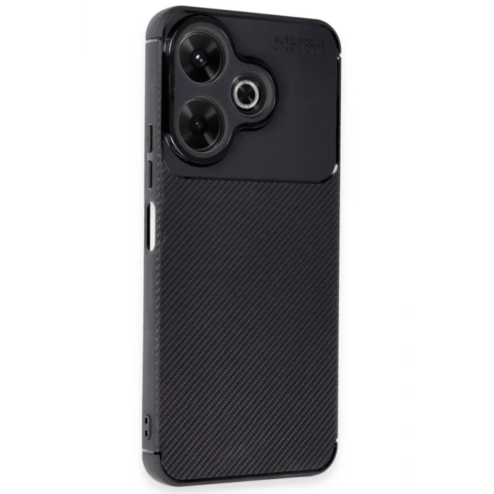 Newface Xiaomi Redmi 13 4G Kılıf Auto Focus Karbon Kapak - Siyah