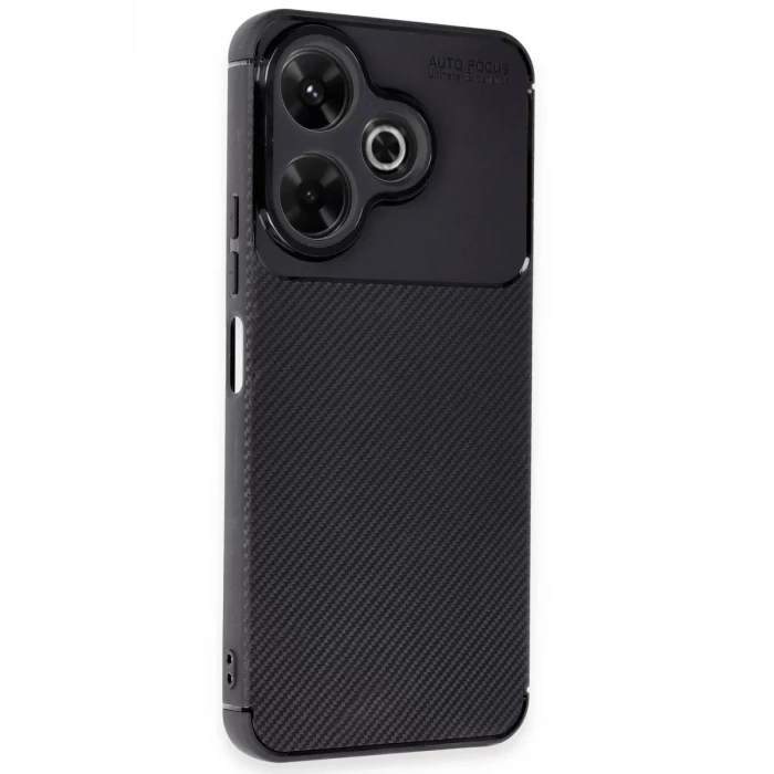 Newface Xiaomi Redmi 13 4G Kılıf Auto Focus Karbon Kapak - Siyah