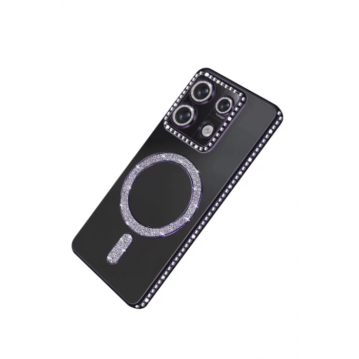 Newface Xiaomi Redmi 13C Joke Simli Magneticsafe Kılıf - Derin Mor