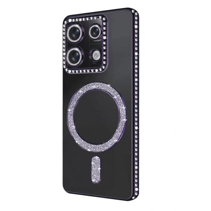 Newface Xiaomi Redmi 13C Joke Simli Magneticsafe Kılıf - Derin Mor