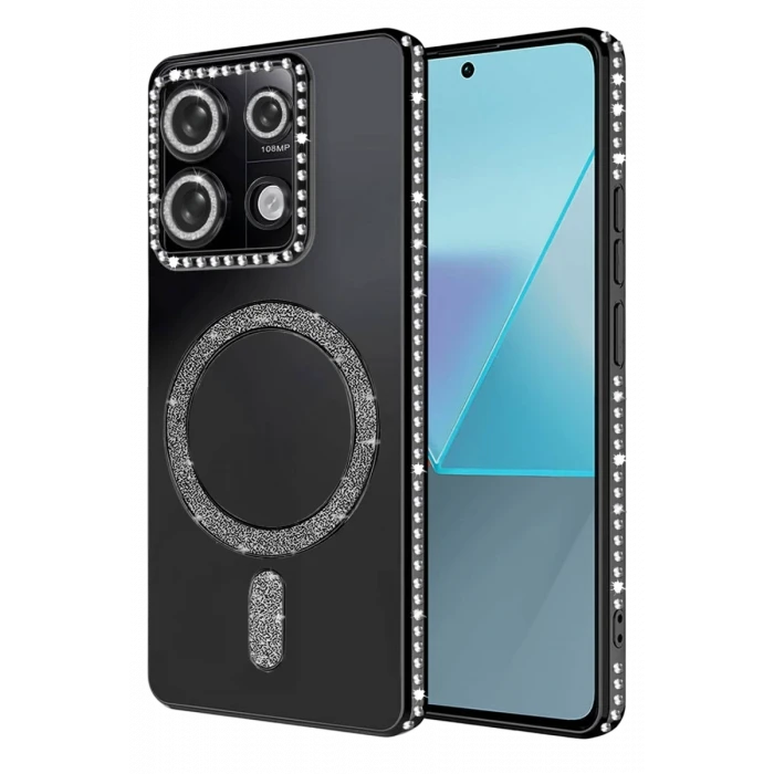 Newface Xiaomi Redmi 13C Joke Simli Magneticsafe Kılıf - Siyah