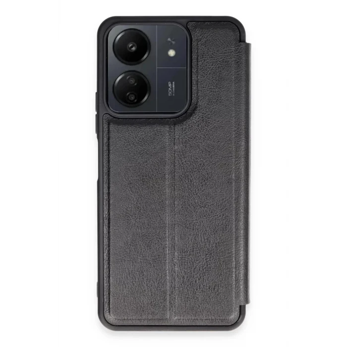 Newface Xiaomi Redmi 13C Kılıf Flip Cover - Siyah