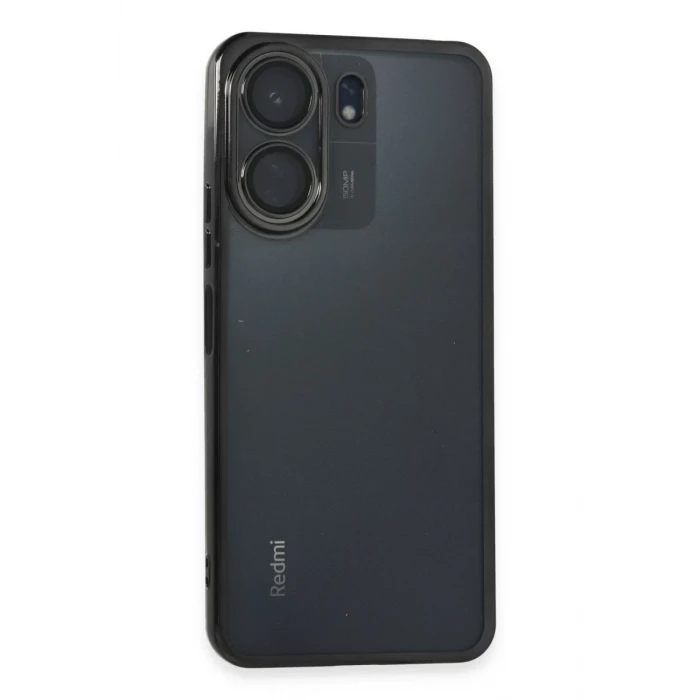 Newface Xiaomi Redmi 13C Kılıf Razer Lensli Silikon - Siyah