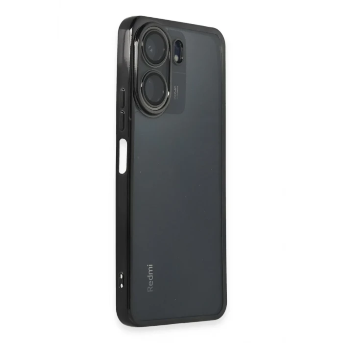 Newface Xiaomi Redmi 13C Kılıf Razer Lensli Silikon - Siyah