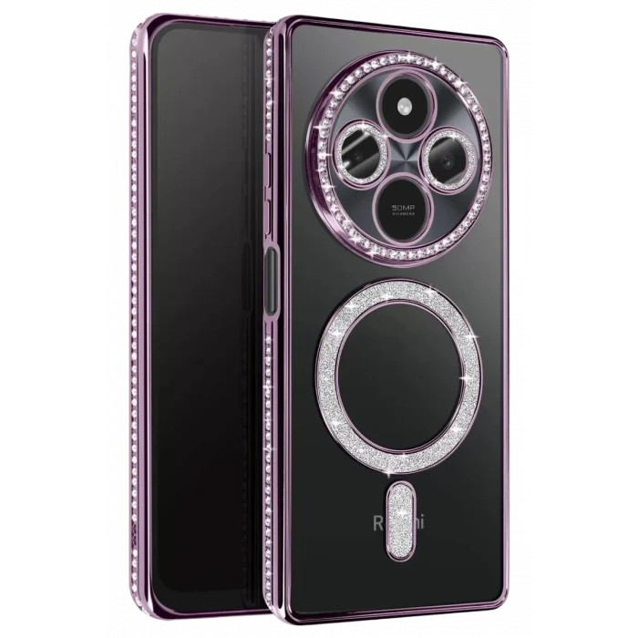 Newface Xiaomi Redmi 14C Joke Simli Magneticsafe Kılıf - Derin Mor