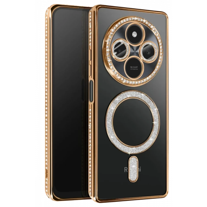 Newface Xiaomi Redmi 14C Joke Simli Magneticsafe Kılıf - Gold
