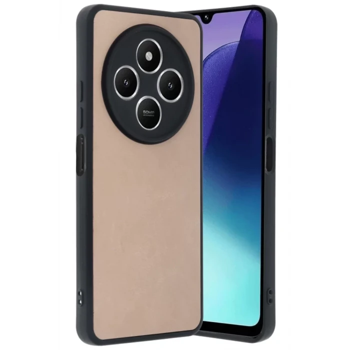 Newface Xiaomi Redmi 14C Kılıf Aras Deri Kapak - Pudra