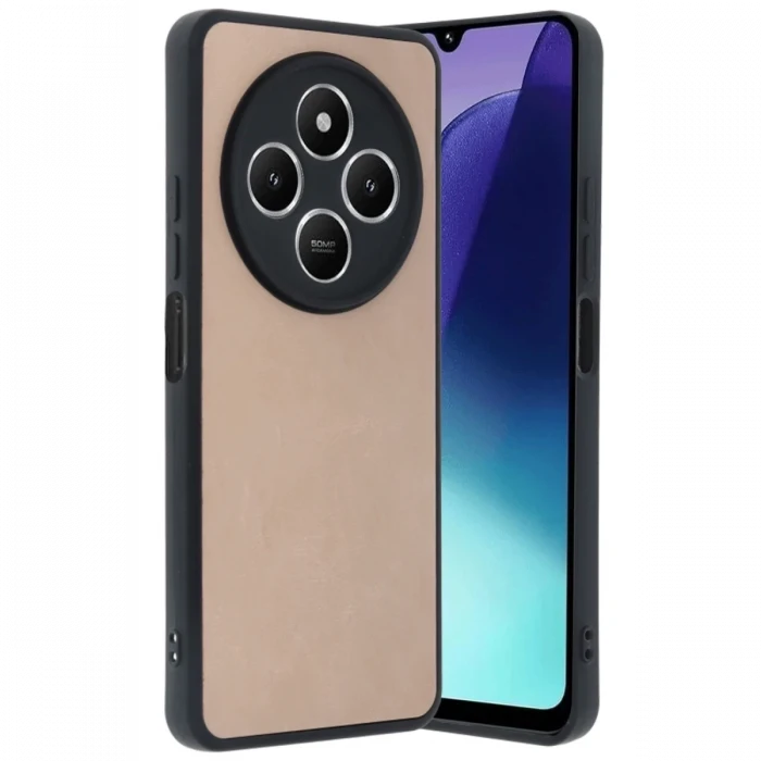 Newface Xiaomi Redmi 14C Kılıf Aras Deri Kapak - Pudra