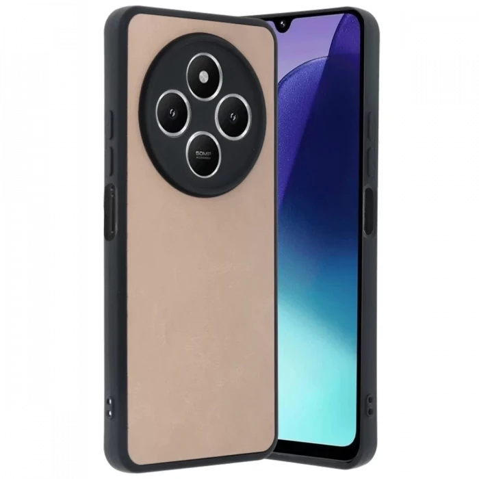 Newface Xiaomi Redmi 14C Kılıf Aras Deri Kapak - Pudra