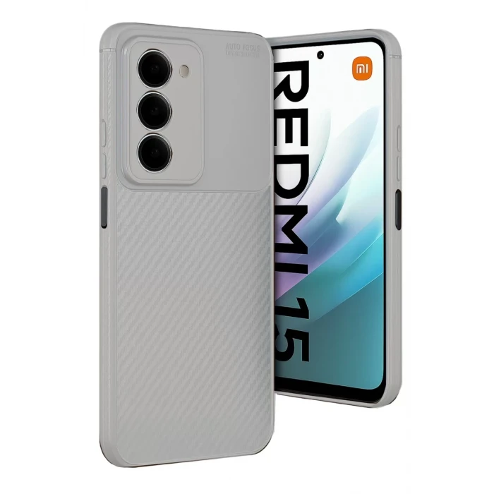 Newface Xiaomi Redmi 15 4G Auto Focus Karbon Kapak - Gri