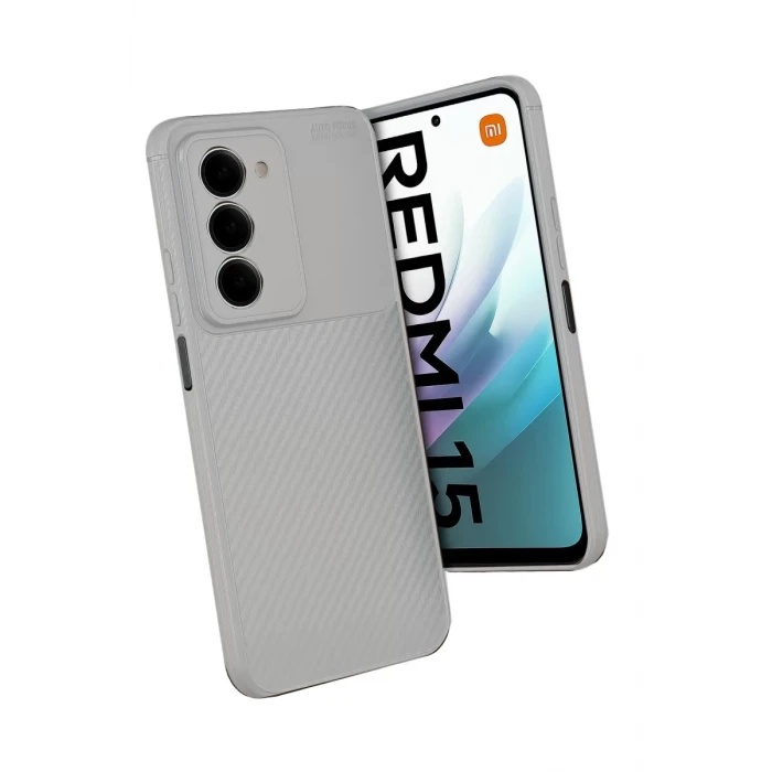 Newface Xiaomi Redmi 15 4G Auto Focus Karbon Kapak - Gri