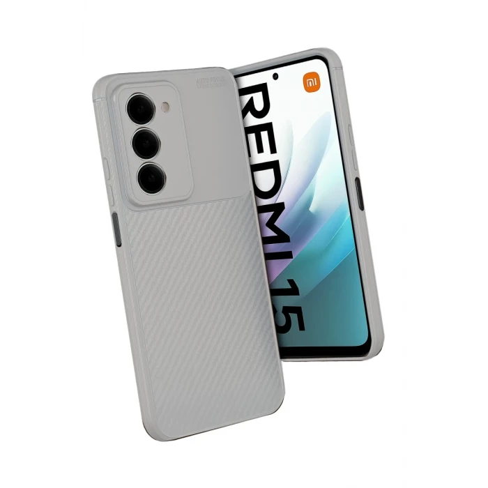 Newface Xiaomi Redmi 15 4G Auto Focus Karbon Kapak - Gri