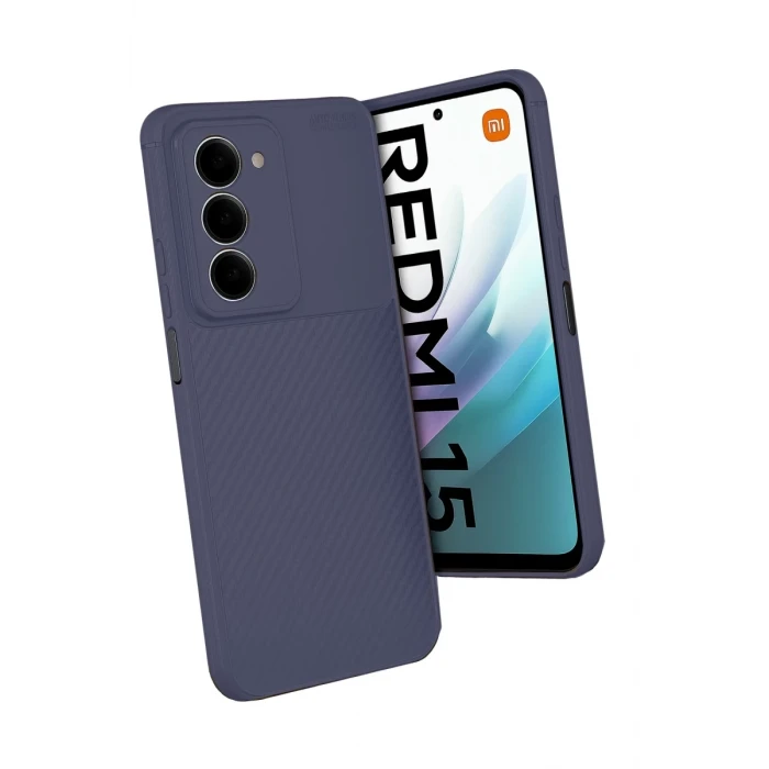 Newface Xiaomi Redmi 15 4G Auto Focus Karbon Kapak - Lacivert
