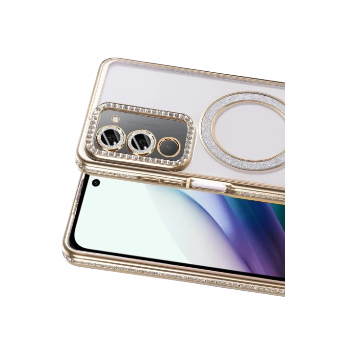 Newface Xiaomi Redmi 15 4G Joke Simli Magneticsafe Kılıf - Gold