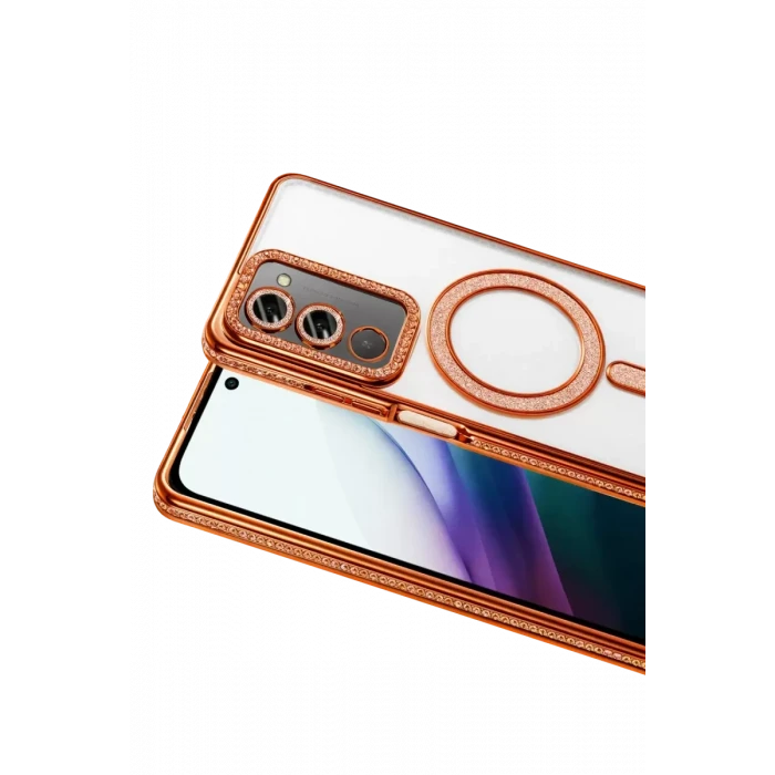 Newface Xiaomi Redmi 15 4G Joke Simli Magneticsafe Kılıf - Turuncu
