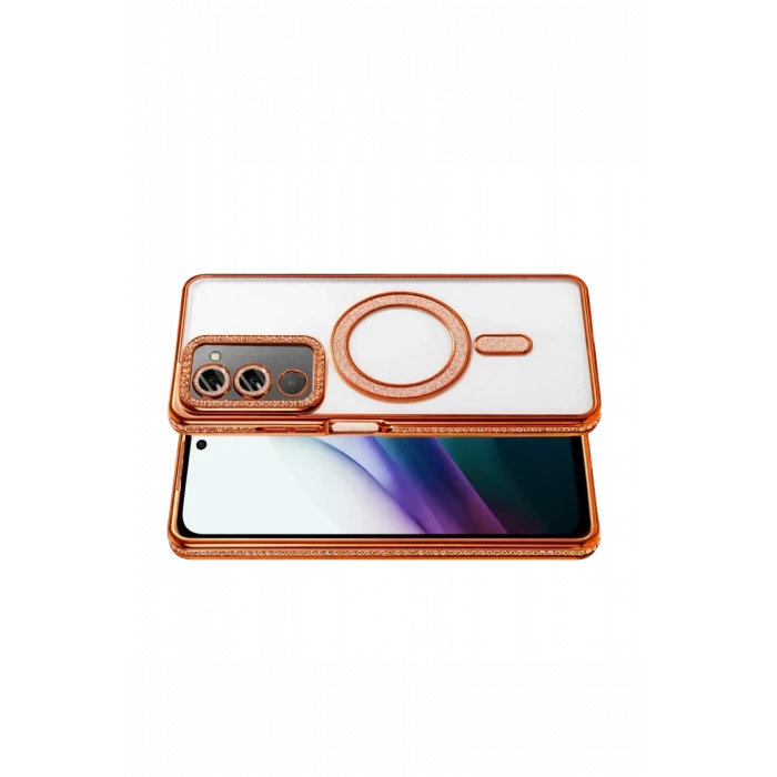 Newface Xiaomi Redmi 15 4G Joke Simli Magneticsafe Kılıf - Turuncu