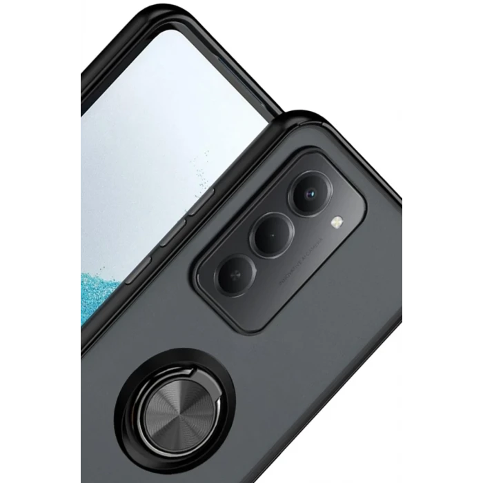 Newface Xiaomi Redmi 15 4G Montreal Yüzüklü Silikon Kapak - Siyah