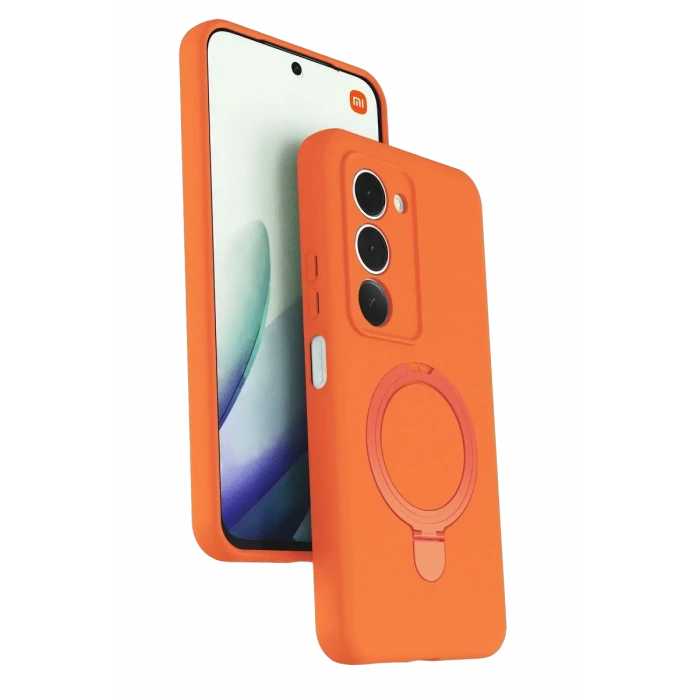 Newface Xiaomi Redmi 15 4G Regal Magsafe Standlı Kapak - Turuncu