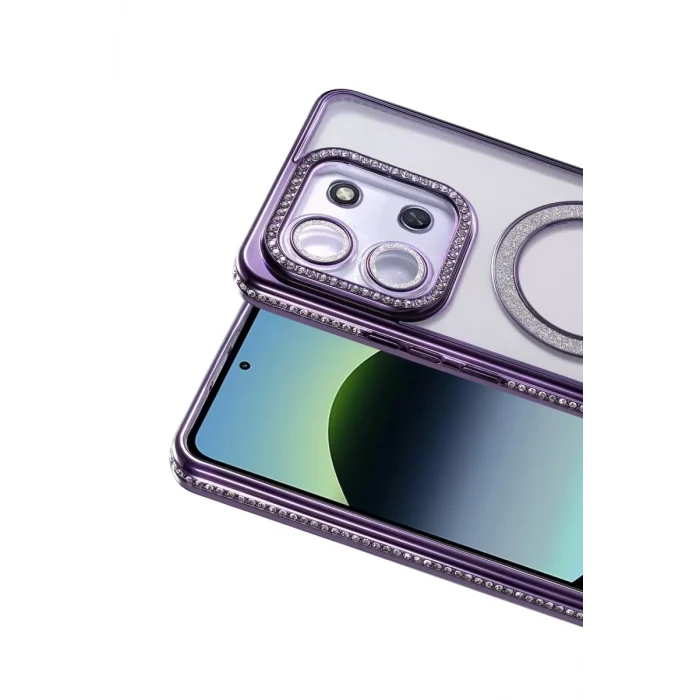 Newface Xiaomi Redmi 15C 4G Joke Simli Magneticsafe Kılıf - Derin Mor
