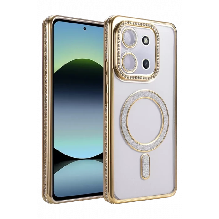 Newface Xiaomi Redmi 15C 4G Joke Simli Magneticsafe Kılıf - Gold