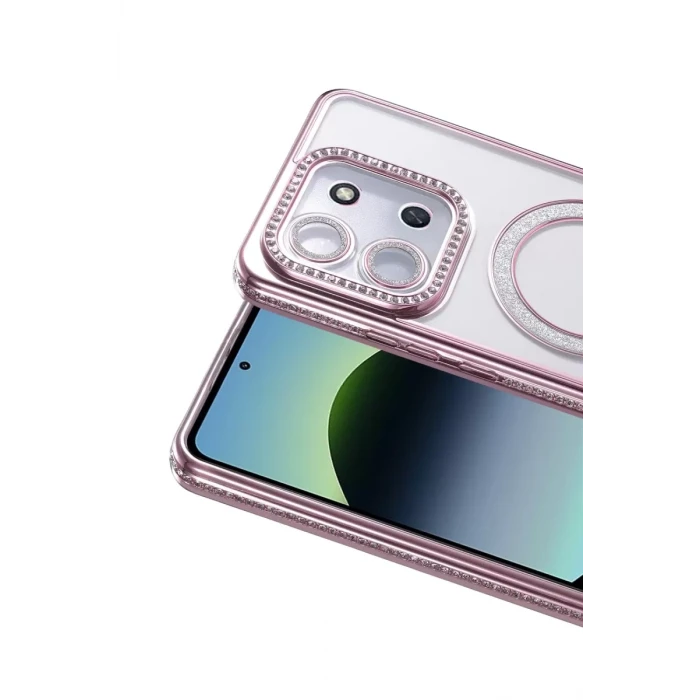 Newface Xiaomi Redmi 15C 4G Joke Simli Magneticsafe Kılıf - Pembe