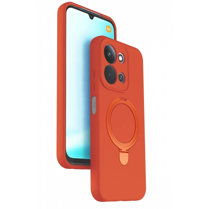 Newface Xiaomi Redmi 15C 4G Regal Magsafe Standlı Kapak - Turuncu