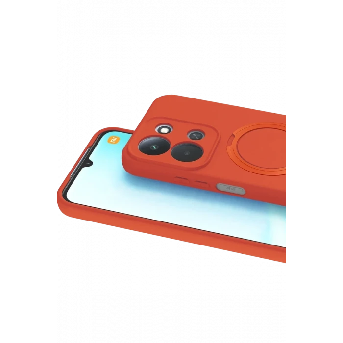 Newface Xiaomi Redmi 15C 4G Regal Magsafe Standlı Kapak - Turuncu