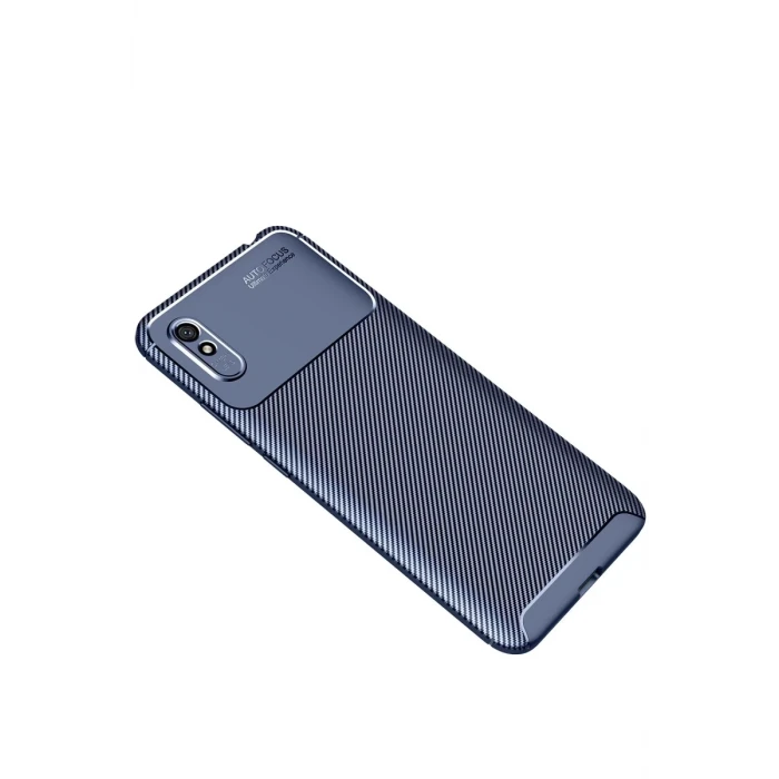 Newface Xiaomi Redmi 9A Kılıf Auto Focus Karbon Kapak - Lacivert