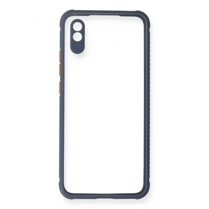 Newface Xiaomi Redmi 9A Kılıf Miami Şeffaf Silikon - Gri